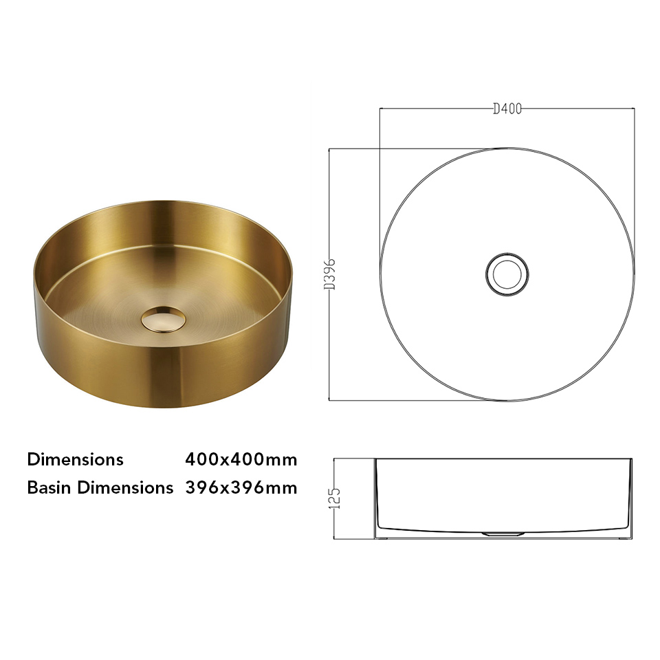 Wellis Marigold pultra építhető mosdó - Gold