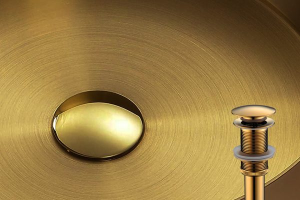 Marigold pultra építhető mosdó - Gold - WB00558 - klikk-klakk leeresztő Wellis Marigold pultra építhető mosdó - Gold