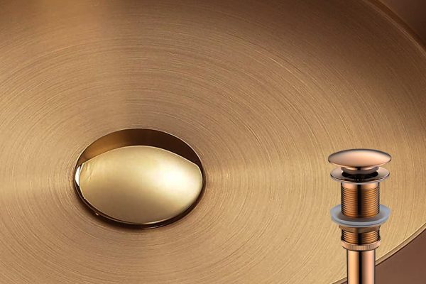 Marigold pultra építhető mosdó - Rose Gold - WB00559 - klikk-klakk leeresztő Wellis Marigold pultra építhető mosdó - Rose Gold